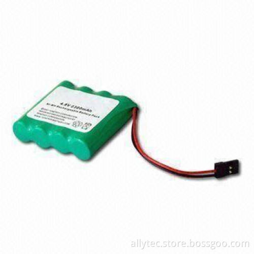 NiMH Battery Pack with Over-discharge Protection of 4.8V, 2,300mAh